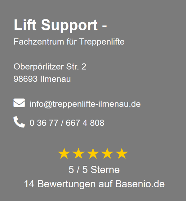 Lift-Support, Treppenlift Beratung für 99310 Arnstadt